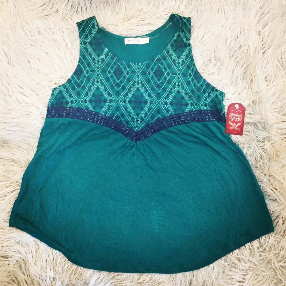 Faded Glory Embroidered Peasant Top
